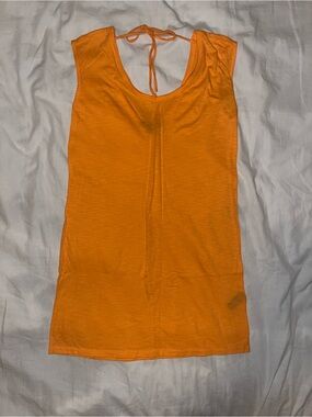 Express Bright Orange Tie-Back Cover-Up Dress